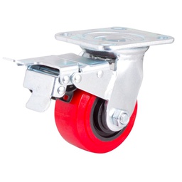 [Y-1053-100] RODAJA PU C/PP GIRA. C/FRENO TOTAL 4 X 2"