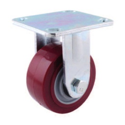 [Y-1067-100] RODAJA MARRON PU FIJA 4X2"