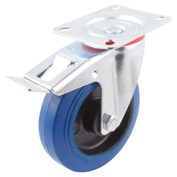 [Y-1092-125] RODAJA GIRA. C/FRENO DE GOMA AZUL 5"