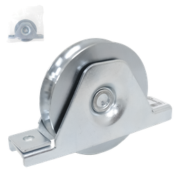 [Y-1134-100] RUEDA P/PUERTA CORREDIZA  D/ACERO ZINCADA RANURA "U" FIJA 4"