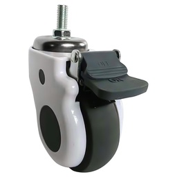 [Y-5015-125] RODAJA USO MEDICO TPR GIRATORIA C/ESPIGA ROSCADA C/FRENO 5'' x 1-1/4''