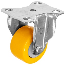 [ZF5280] RODAJA PU AMARILLO CROMADA FIJA 2"