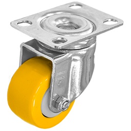 [ZF5283] RODAJA PU AMARILLO CROMADA GIRATORIA 2"