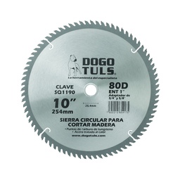 [SQ1190] SIERRA CIRCULAR MADERA 10" 80D ENT 1"
