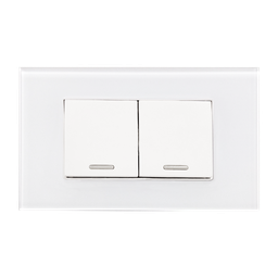 [8842950] APAGADOR SENCILLO Y APAGADOR ESCALERA CON PLACA DE ACRILICO BLANCA 36 mm