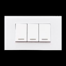 [8842955] 2 APAGADORES ESCALERA Y 1 SENCILLO CON PLACA DE ACRILICO BLANCA 24 mm