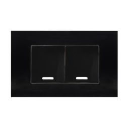 [8843900] APAGADOR DOBLE CON PLACA DE ACRILICO NEGRO 36MM 250V~ 10A