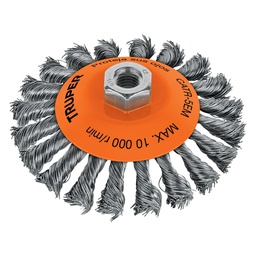 [14189] Carda tipo conico 5' alambre trenzado, eje M14, Truper