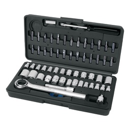 [26090] Juego de 60 herramientas 1/4' y 3/8' para mecanico, Pretul