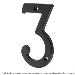 [47854] Numero 1 de laton solido 4', negro,  Hermex