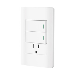 [47967] Placa armada blanca 2 interruptores y contacto 1 mod,Lisboa