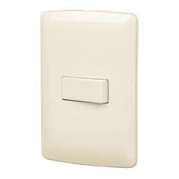 [48660] Placa armada 1 interruptor sencillo, marfil, linea Italiana
