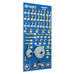 [55786] Exhibidor con conexiones de laton para gas, Foset