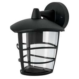 [45093] Arbotante tipo farol moderno suspendido p/exteriores, negro