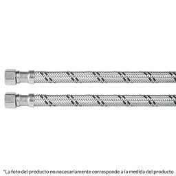 [45490] Manguera lavabo/fregadero, acero inox, 1/2' x 3/8', 55 cm