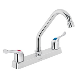 [45514] Mezcladora plastica 8' cuello corto para fregadero, palanca