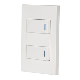 [45596] Placa armada 2 interruptores, 1 modulo, Española, blanco