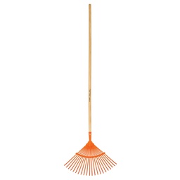 [14322] Escoba metalica para jardin, curva, 22 dientes, mango 48'