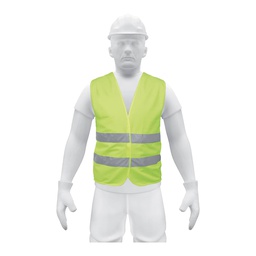 [14425] Chaleco de seguridad verde con cintas de alta visibilidad