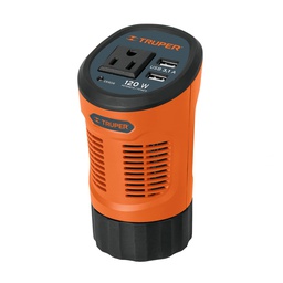 [15725] Inversor de corriente 120 W tipo vaso, 2 puertos USB, Truper