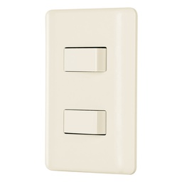[26639] Placa armada 1 interruptor y 1 escalera, marfil, Basic