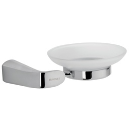 [45206] Jabonera de laton acabado cromo con plato de vidrio, Riviera