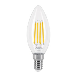 [48254] Lampara LED tipo vela 4 W con filamento base E14 luz calida