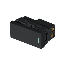 [47876] Interruptor de 3 vias negro de 1 modulo, linea Lisboa