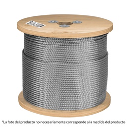 [48798] Metro de cable rigido 3/16' de acero 7x7 hilos, 300 m, Fiero