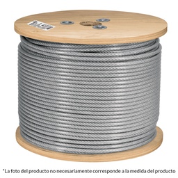 [48805] Metro de cable rigido 3/32' acero 7x7 recubierto PVC, 300 m