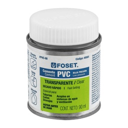 [49561] Cemento para PVC en bote de 90 ml, baja presion, Foset