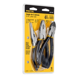 [22975] Juego de 3 pinzas de 6', mangos de PVC, Pretul