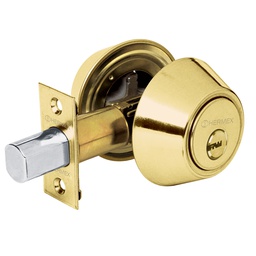 [43592] Cerrojo llave-llave laton brillante, llave de puntos, Hermex