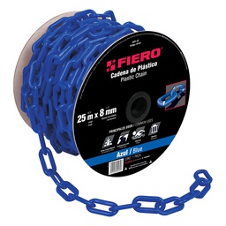 [44183] Metro de cadena de 8 mm de plastico azul, carrete de 25 m
