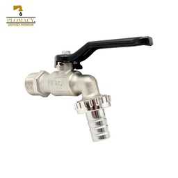 [LLJPL] Llave Jardin Esfera con Palanca 1/2" 100% Laton con Acabado Niquelado Plomacy (LLJPL)