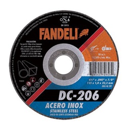 [74653 DC-206] DISCO FNDL.PRO CTE.INOX. 4 1/2”