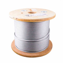 [B-201] CABLE DE ACERO ALMA DE FIBRA FC 6X26 1/4" ROLLO 500M