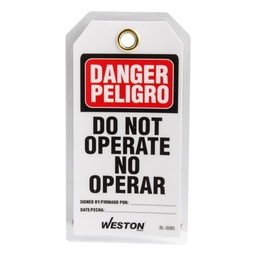 [BL-0085] ETIQUETA DE BLOQUEO BILINGÜE PELIGRO