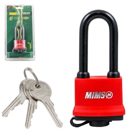 [BL-0175] CANDADO RECUB. PVC DE HIERRO 45MM G. LARGO C/3 LLAVES (CAJA C/6 PZAS - PRECIO X PIEZA)