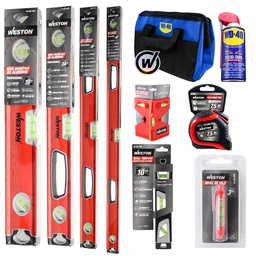 [KITNIVELES90] NIVEL PROFSN MGNT ALUMN 18",24",36",48"+D/HILO 3"+TORPD+WD-40 FLEXI+FLEXOM 7.5M+WD-40 MALETIN+STCK