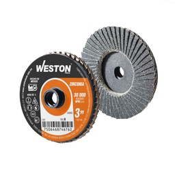 [MF-13120] MINI DISCO LAMINADO D/CAMBIO RAPIDO 3" TIPO S ZIRCONIA G036 (Precio x Pieza – Bolsa c/10 pzs)