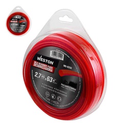 [MS-0250] HILO REDONDO P/DESBROZADORA EN BLISTER 2.7mm X 63m - ROJO