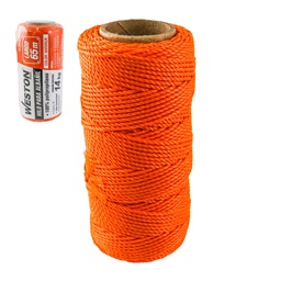[SA-305-6125] HILO PARA ALBAÑIL DE POLIPROPILENO CAL. 18 NARANJA CHICO 65M