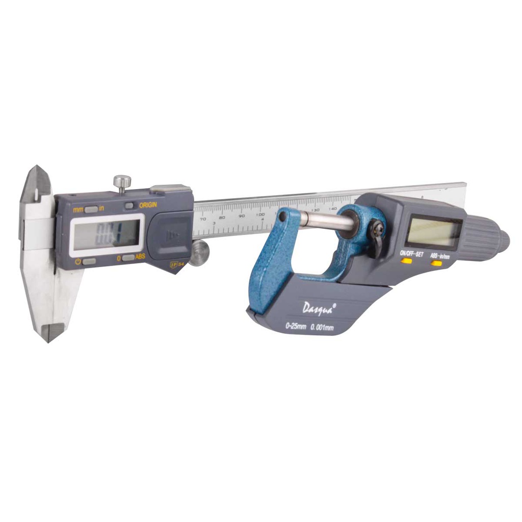 JGO DE CALIBRADORES DIGITALES D/MEDICION 0-1 /25MM mm/in ABS C/PILA CR2032 3V