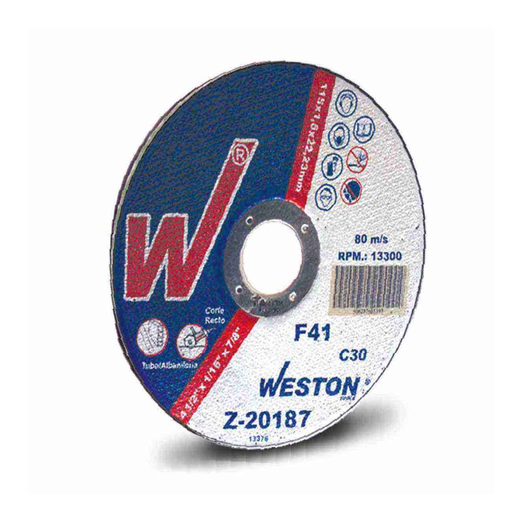 DISCO D/CORTE P/METAL 7" x 1/8"(3.17) x 7/8" F41 (Emp. c/5 Pzas - Precio x Pza)