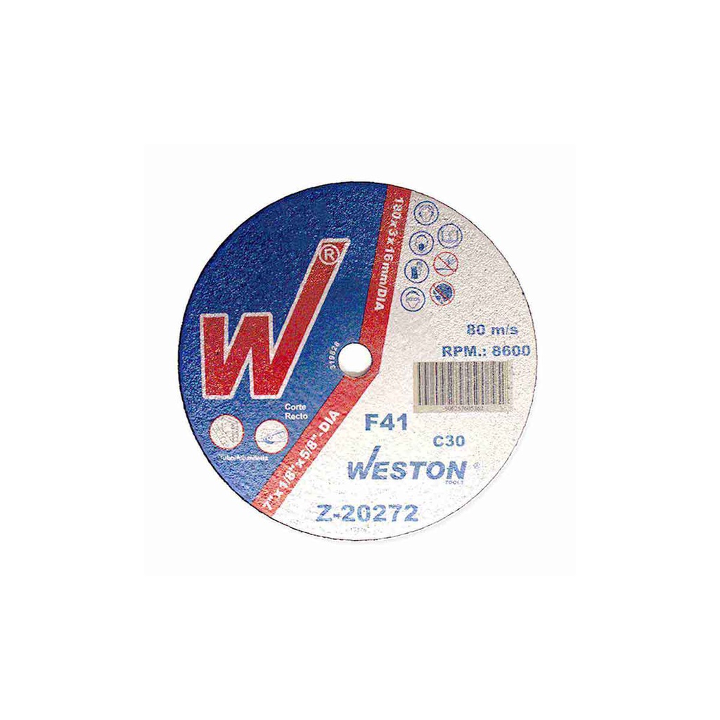 DISCO D/CORTE P/PIEDRA 7" x 1/8"(3.17) x 5/8" F41 P/SIERRA CIRCULAR (Emp. c/5 Pzas - Precio x Pza)