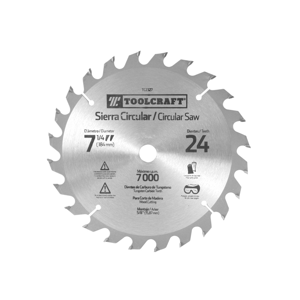 SIERRA CIRCULAR 7 1/4" EJE 5/8" CON 24 DIENTES