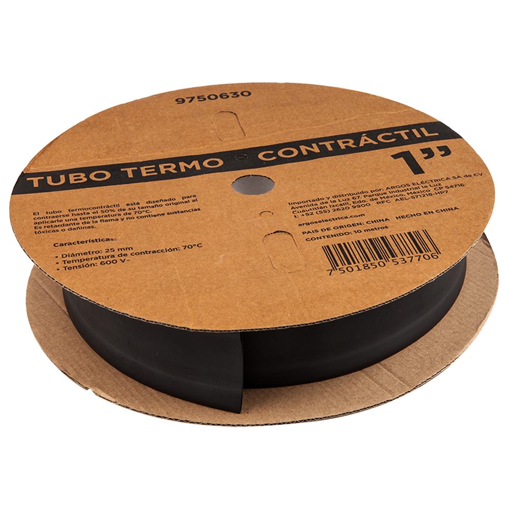 TUBO TERMOCONTRACTIL. 1 " NEGRO