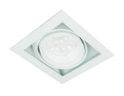 LUMINARIO CUADRADO DE EMPOTRAR LED DIRIGIBLE BLANCO 6 W 120-240 V~ 60 Hz 2 700 K 480 lm