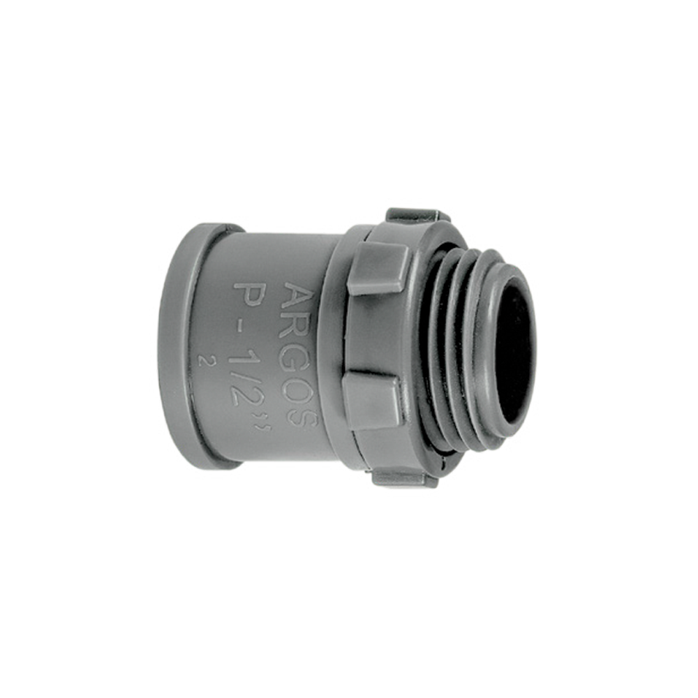 CONECTOR DE PVC PESADO 13mm 1/2" GRIS